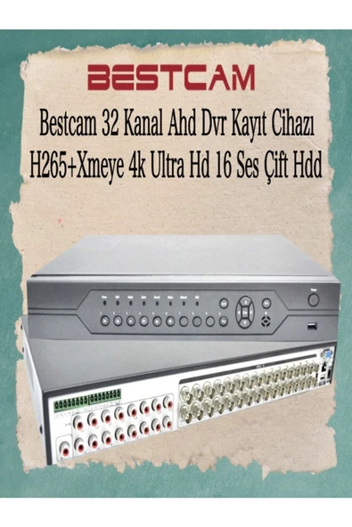 BESTCAM  32 Kanal Ahd Dvr Kayıt Cihazı H265 Xmeye 4k Ultra Hd 16 Ses Çift Hdd