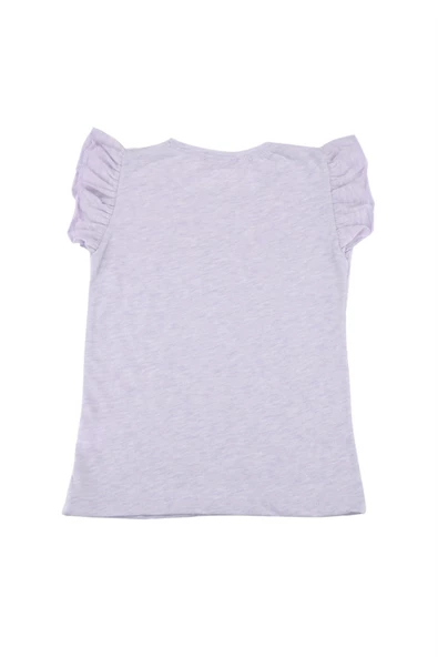 I Have Baskılı Fırfır Kollu Taşlı Kız Bebek Tshirt Lila bipamuk - 6
