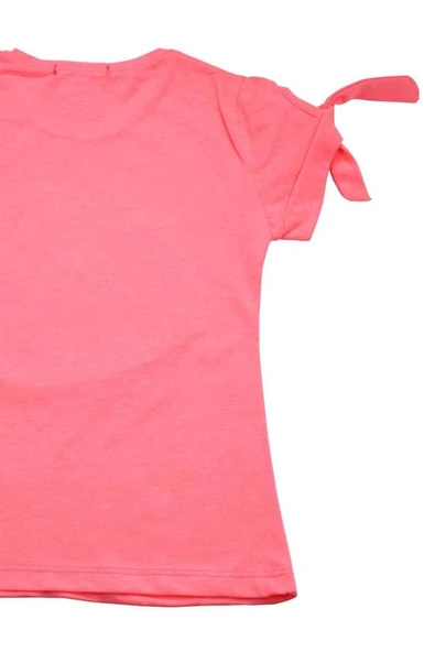 Çiçek Sepet Nakışlı Kız Bebek Tshirt Pembe bipamuk - 4