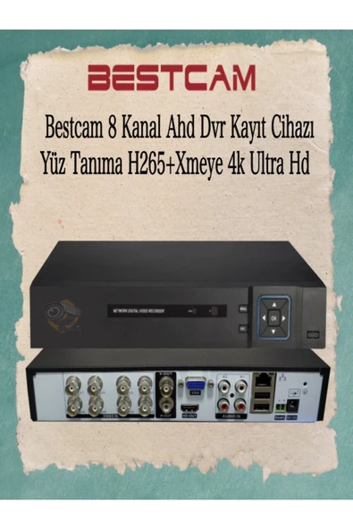 BESTCAM  8 Kanal Ahd Dvr Kayıt Cihazı Yüz Tanıma H265 Xmeye 4k Ultra Hd