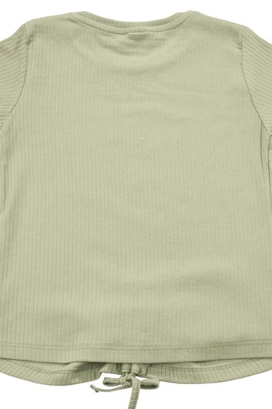 Nakışlı Fitilli Beauty Queen Tshirt Yeşil bipamuk - 5