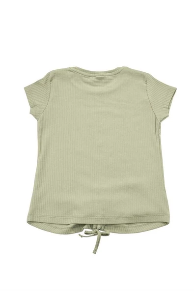 Nakışlı Fitilli Beauty Queen Tshirt Yeşil bipamuk - 4