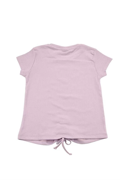 Nakışlı Fitilli Beauty Queen Tshirt Lila bipamuk - 4