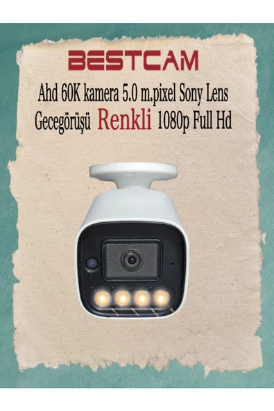 BESTCAM  Ahd 60K Kamera 5 Mega Piksel Sony Lensli Gece Görüşü Renkli 1080p Full HD