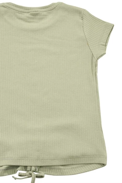 Nakışlı Fitilli Beauty Queen Tshirt Yeşil bipamuk - 6
