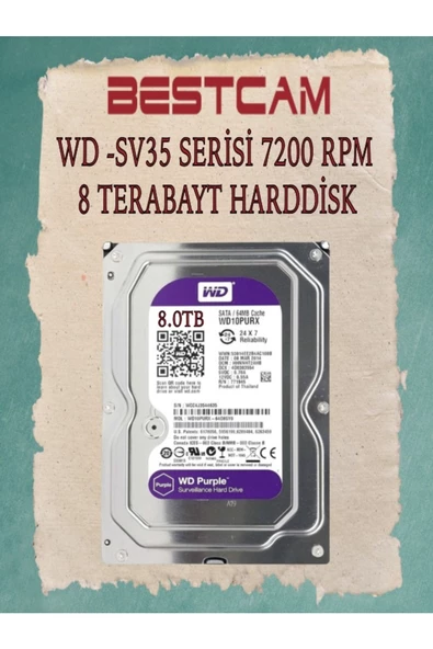 BESTCAM  WD-SV35 Serisi 7200 RPM 8 TB Hard Disk 2 Yıl Birebir Değişim Garantisi