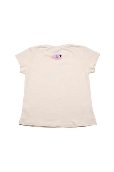Renkli Balık Baskılı Tshirt Krem bipamuk - 3