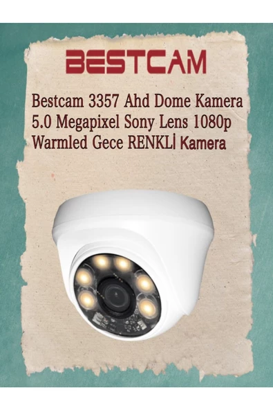 BESTCAM  Ahd 3357 Dome Kamera 5 Mega Piksel Sony Lensli 1080p Warm Led Gece Renkli Kamera