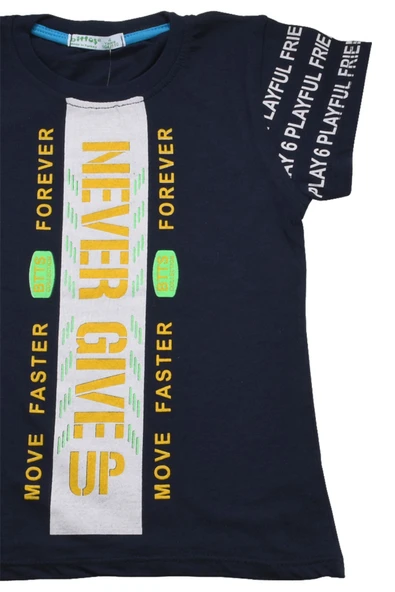 Never Gıve Up Baskılı Erkek Bebek Tshirt bipamuk - 8