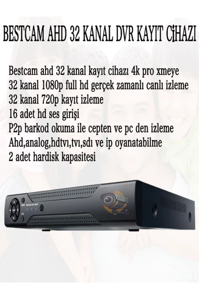 BESTCAM  32 Kameralı Set 5 Mega Piksel Sony Lensli FULL HD Gece Görüşü Renkli Güvenlik Kamera Seti 500 GB HDD - 2