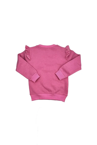 Ayıcıklı FırFır Kollu Kız Bebek Sweat Pembe bipamuk - 7
