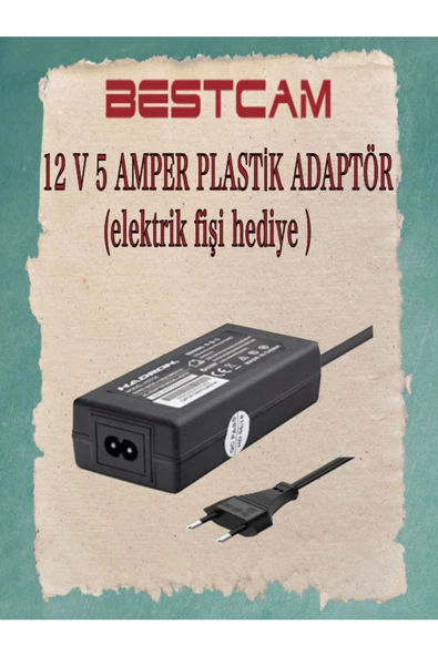 BESTCAM  12 V 5 Amper Plastik Adaptör