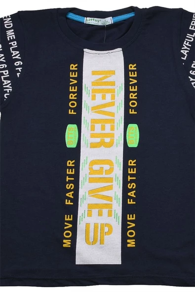 Never Gıve Up Baskılı Erkek Bebek Tshirt bipamuk - 3
