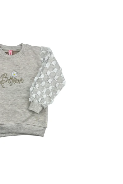 Dantelli Kız Bebek Sweat Krem bipamuk - 6