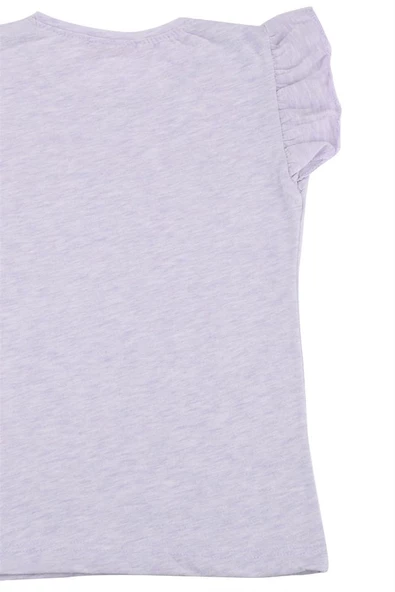 I Have Baskılı Fırfır Kollu Taşlı Kız Bebek Tshirt Lila bipamuk - 4