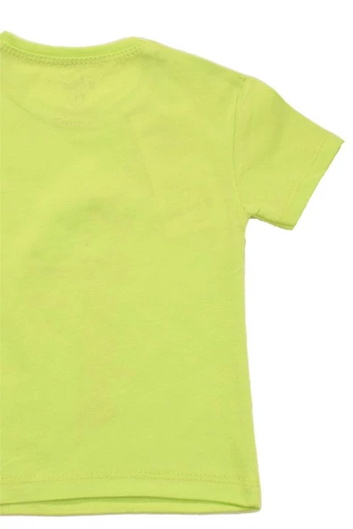 Smile Baskılı Kız Tshirt Yeşil bipamuk - 3