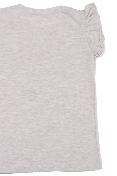 I Have Baskılı Fırfır Kollu Taşlı Kız Bebek Tshirt Krem bipamuk - 7