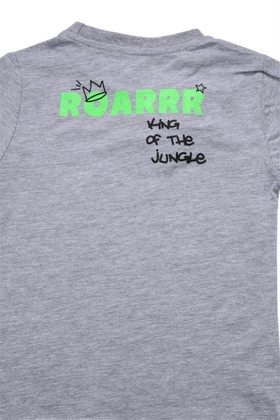 Sevimli Dinozar Baskılı Erkek Bebek Tshirt bipamuk - 4
