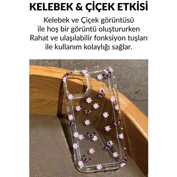 iPhone 16 Pro Çiçekli Butterfly Seri Silikon Kapak - 2