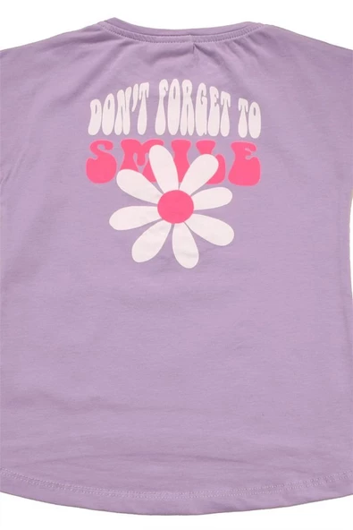 Boncuk İşlemeli Çiçekli Kız Bebek Tshirt bipamuk - 2