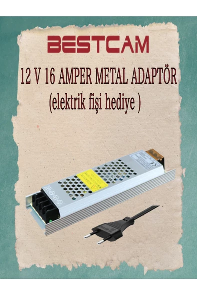 BESTCAM  12 V 16 Amper Metal Adaptör Elektrik Fişi Hediye