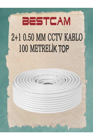 BESTCAM  2+1 0,50 MM CCTV Kablo 100 Metrelik Top