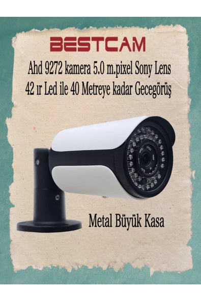 BESTCAM  Ahd 9272 Metal Kasa Kamera 5 MP Sony Lens 42 Ir Led ile 40 Metreye Gece Görüş - 2