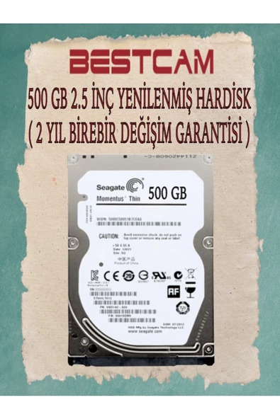 BESTCAM  500 GB 2.5 İNÇ Yenilenmiş Hard Disk 2 Yıl Birebir Değişim Garantisi