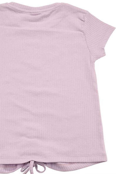 Nakışlı Fitilli Beauty Queen Tshirt Lila bipamuk - 12