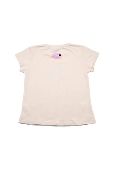 Renkli Balık Baskılı Tshirt Krem bipamuk - 7