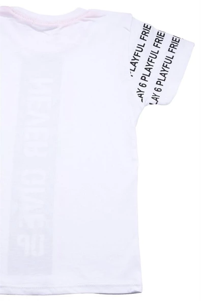 Never Gıve Up Baskılı Erkek Bebek Tshirt Beyaz bipamuk - 3