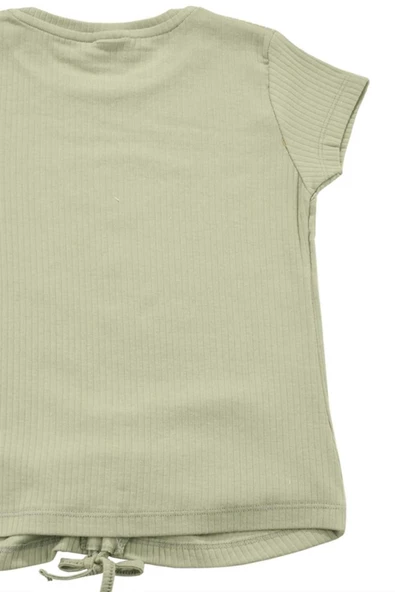Nakışlı Fitilli Beauty Queen Tshirt Yeşil bipamuk - 12