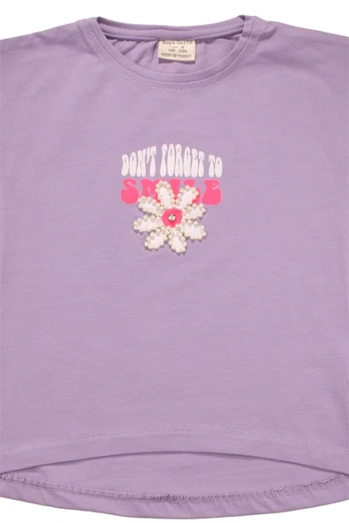 Boncuk İşlemeli Çiçekli Kız Bebek Tshirt bipamuk - 8