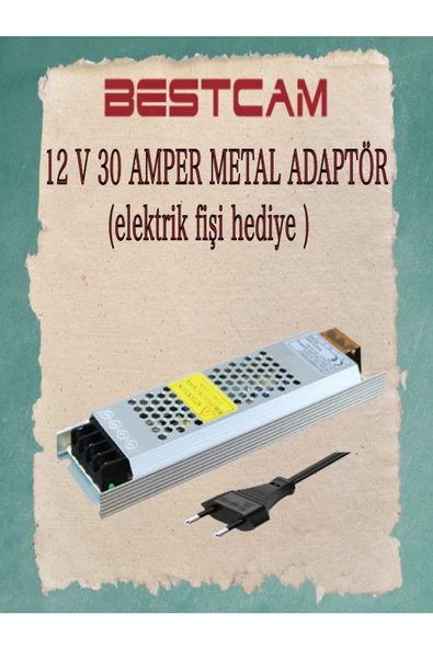 BESTCAM  12 V 30 Amper Metal Adaptör Elektrik Fişi Hediye