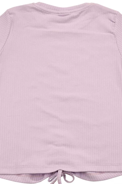 Nakışlı Fitilli Beauty Queen Tshirt Lila bipamuk - 11