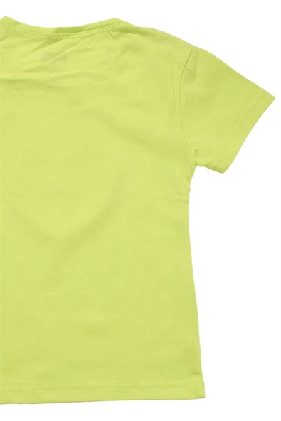 Gökkuşağı Baskılı Kız Tshirt Yeşil bipamuk - 2