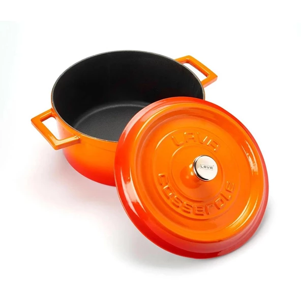Lava Yuvarlak Döküm Tencere Trendy 28 cm Turuncu Lvytc28k2o - 2