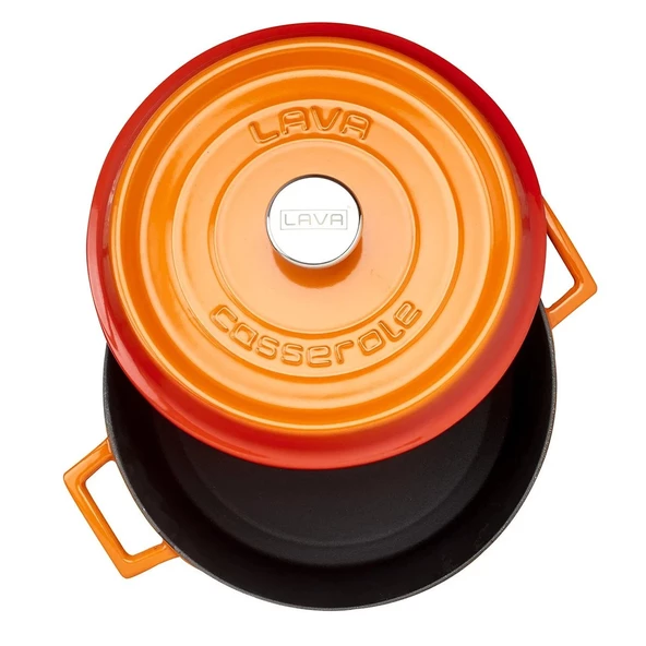 Lava Yuvarlak Döküm Tencere Trendy 28 cm Turuncu Lvytc28k2o - 5