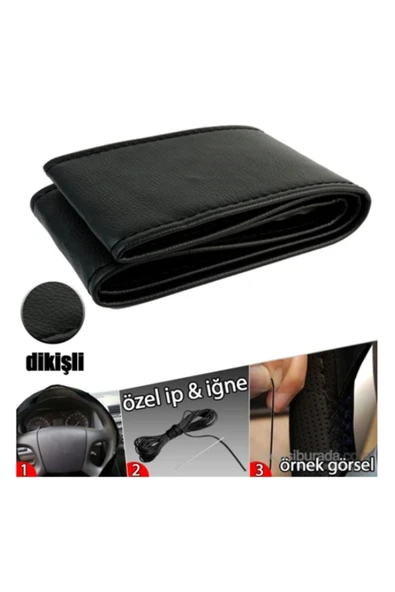 Direksiyon Kılıfı Siyah Düz Siyah Dikişli Model - 2
