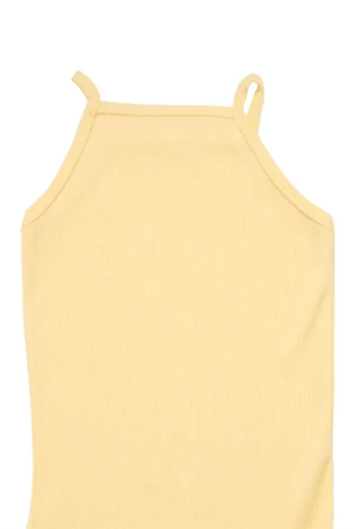 Fiyonklu İp Askılı Zıbın Çıtçıtlı Body Sarı bipamuk - 9