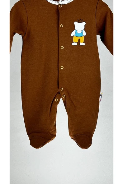 Boys Çıtçıtlı Uzun Kollu %100 Pamuklu Erkek Bebek Tulum bipamuk - 2