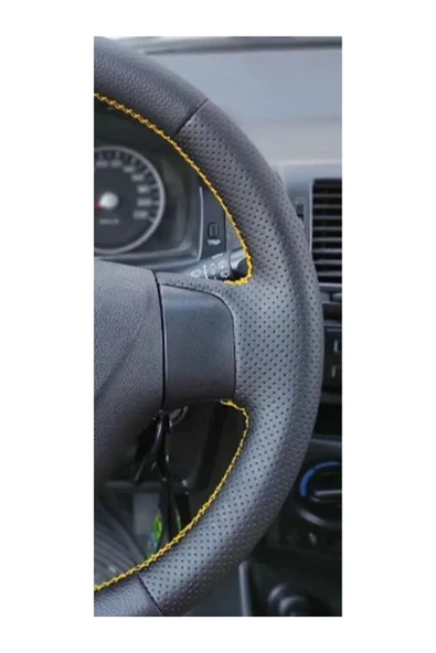 Direksiyon Kılıfı Siyah Noktalı Sarı Dikişli Model - 2