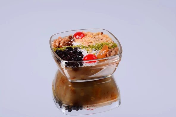 Glassco 8'li Kare Sütlaç Kare Cam Kase Tatlı Puding Sütlaç Kasesi Cam Sunum - 4