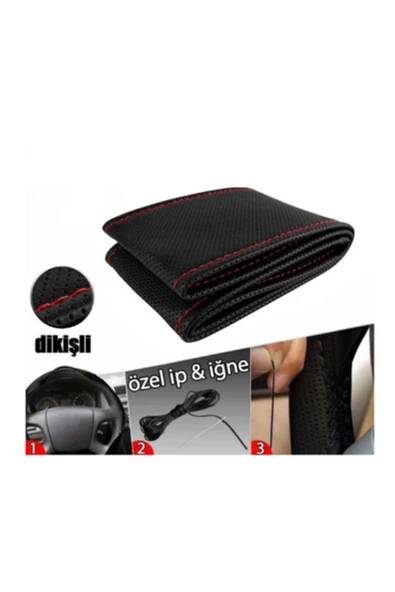 Direksiyon Kııfı Siyah Noktalı Kırmızı Dikişli Model - 3