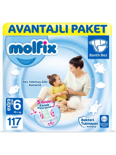 Molfix 6 Numara Ekstra Large 117'li Bebek Bezi