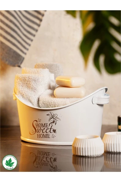Kayık Metal Banyo Organizeri (Home Sweet Home Baskılı)