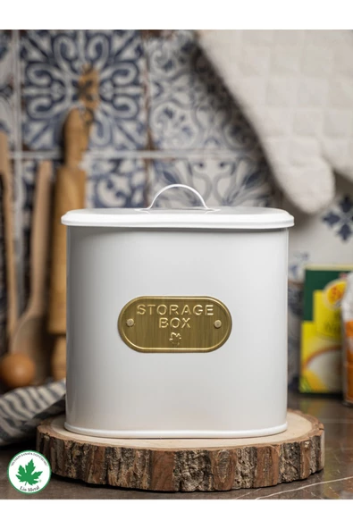 Metal Kapaklı Baton Çok Amaçlı Mutfak ve Banyo Organizeri Saklama Kabı (Storage Box Plakalı) - Resim 3