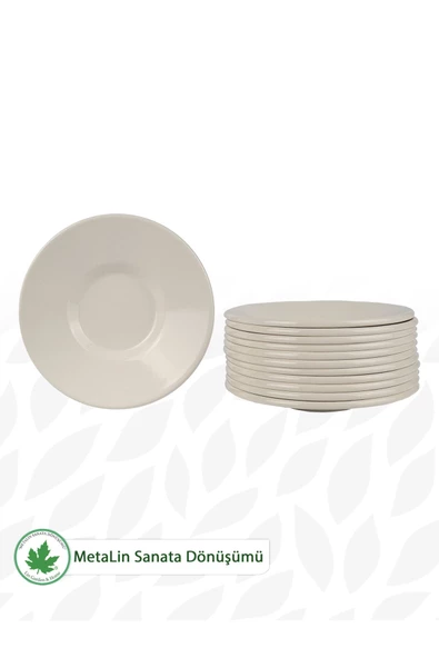12'li Metal Çay Tabağı - 7