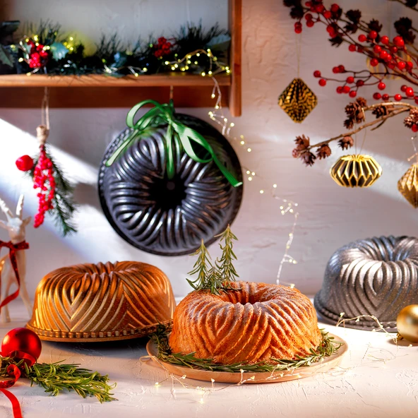 Schafer Cakehaus Döküm Kek Kalıbı 1 Parça-Bronz - 4