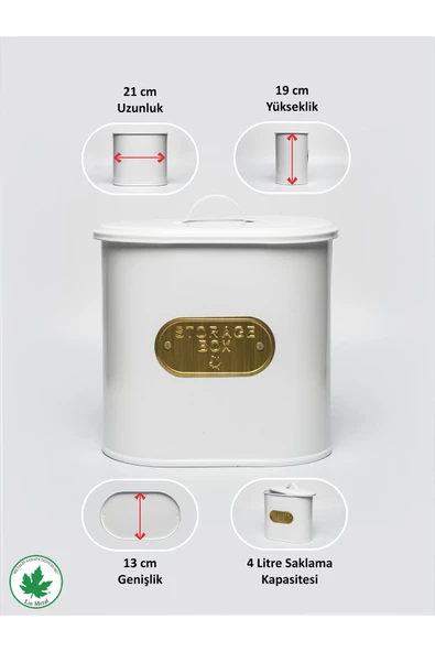 Metal Kapaklı Baton Çok Amaçlı Mutfak ve Banyo Organizeri Saklama Kabı (Storage Box Plakalı) - Resim 4